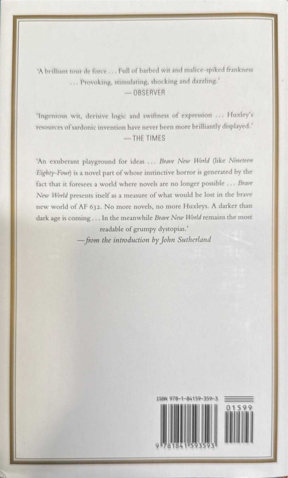 Brave New World - Aldous Huxley (Everyman’s Library - Hardcover) book collectible [Barcode 9781841593593] - Main Image 2