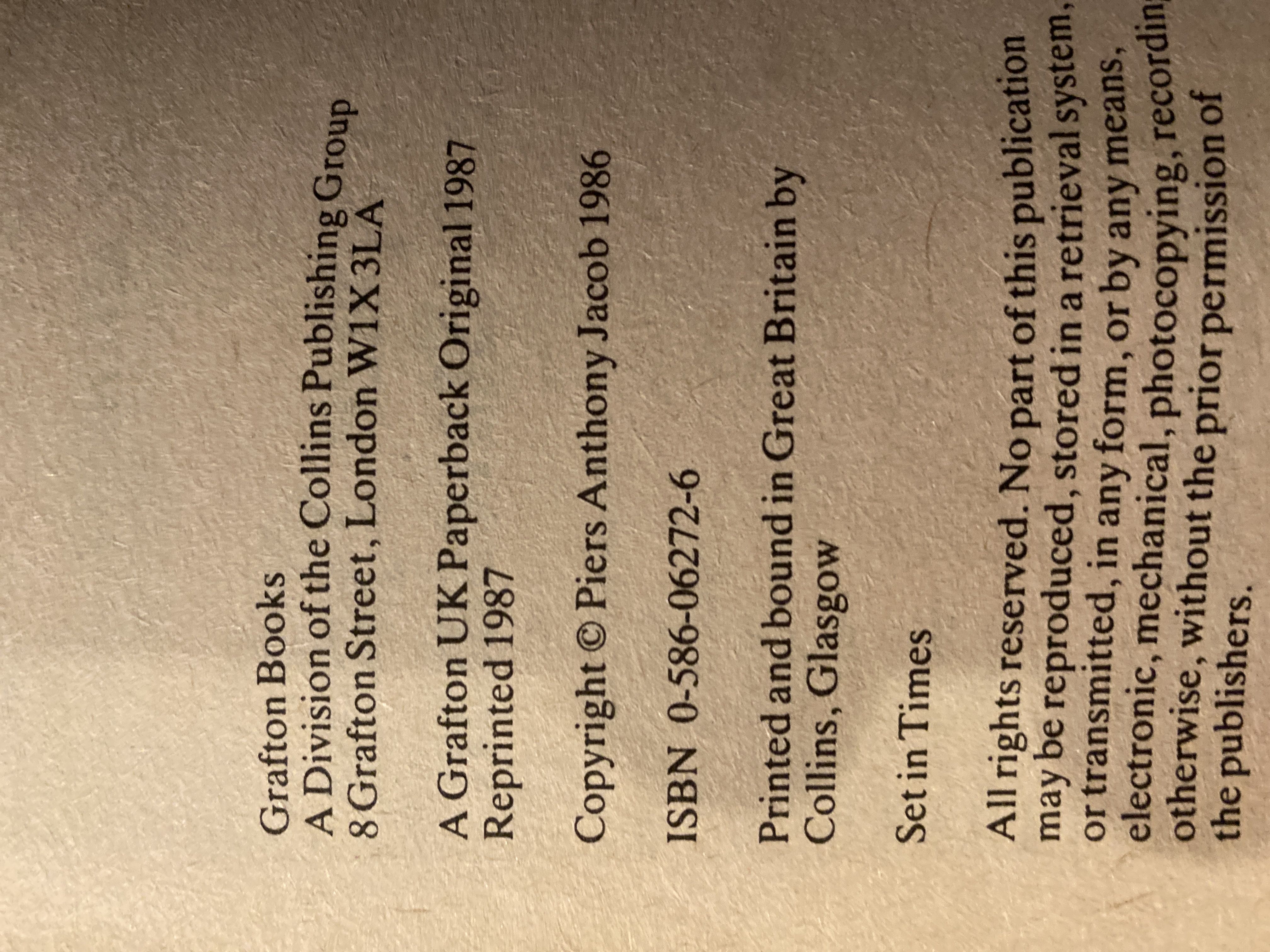 Statesman - Piers Anthony (Grafton Books - Paperback) book collectible [Barcode 9780586062722] - Main Image 3