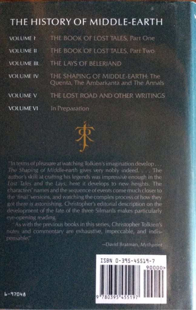 The Lost Road and Other Writings - J. R. R. Tolkien (Houghton Mifflin Co - Hardcover) book collectible [Barcode 9780395455197] - Main Image 2