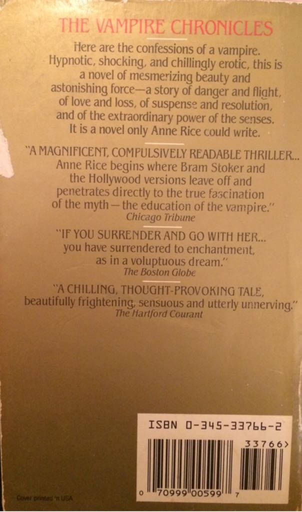 Interview With the Vampire - Anne Rice (Paperback) book collectible - Main Image 2