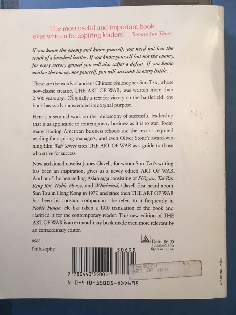 The art of war - Tzu, Sun book collectible [Barcode 9780440550051] - Main Image 2