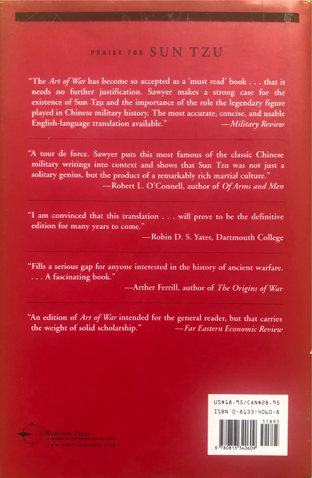 Sun Tzu Art Of War - Tzu, Sun (Hardcover) book collectible [Barcode 9780813340609] - Main Image 2