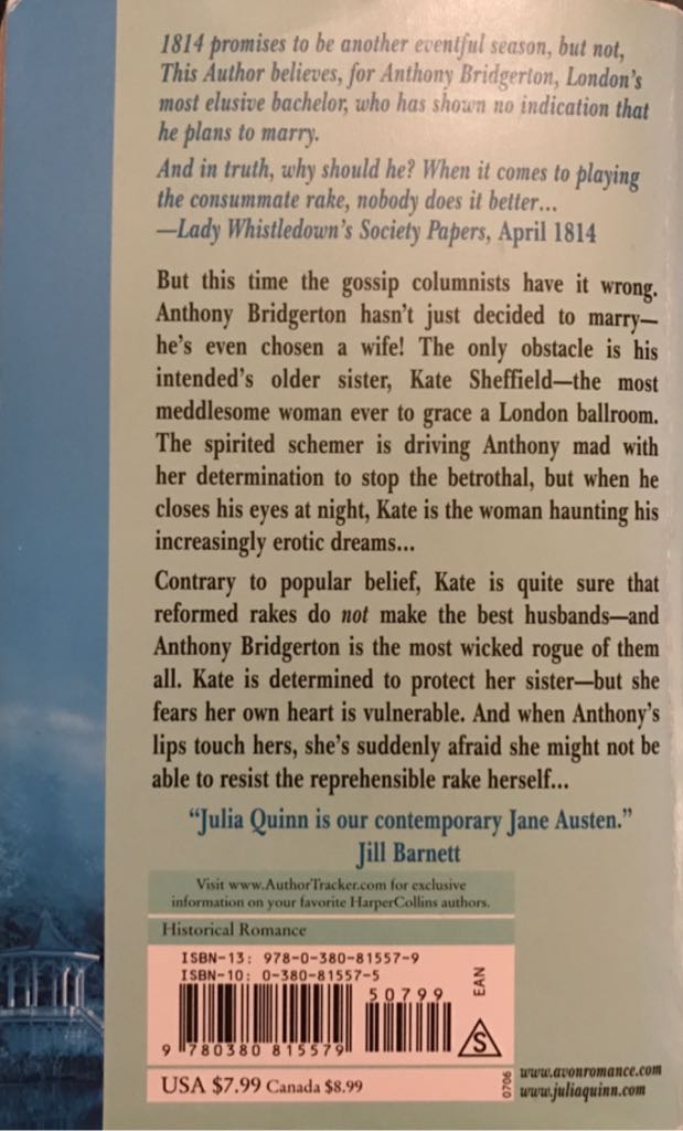 The Viscount Who Loved Me - Julia Quinn (Avon Books - Paperback) book collectible [Barcode 9780380815579] - Main Image 2