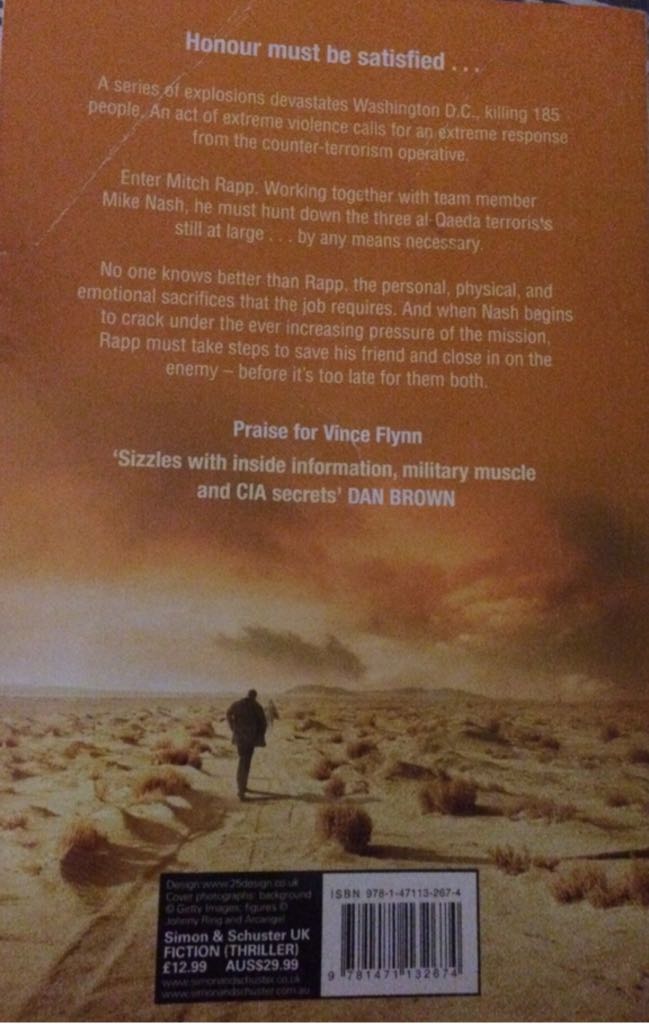Mitch Rapp 12: Pursuit of Honor - Vince Flynn (Simon & Schuster - Kindle) book collectible [Barcode 9781471132674] - Main Image 2