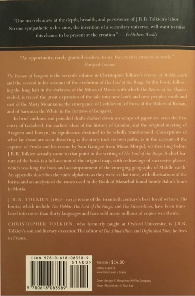 The Treason of Isengard - J.R.R. Tolkien (Mariner Books - Paperback) book collectible [Barcode 9780618083589] - Main Image 2
