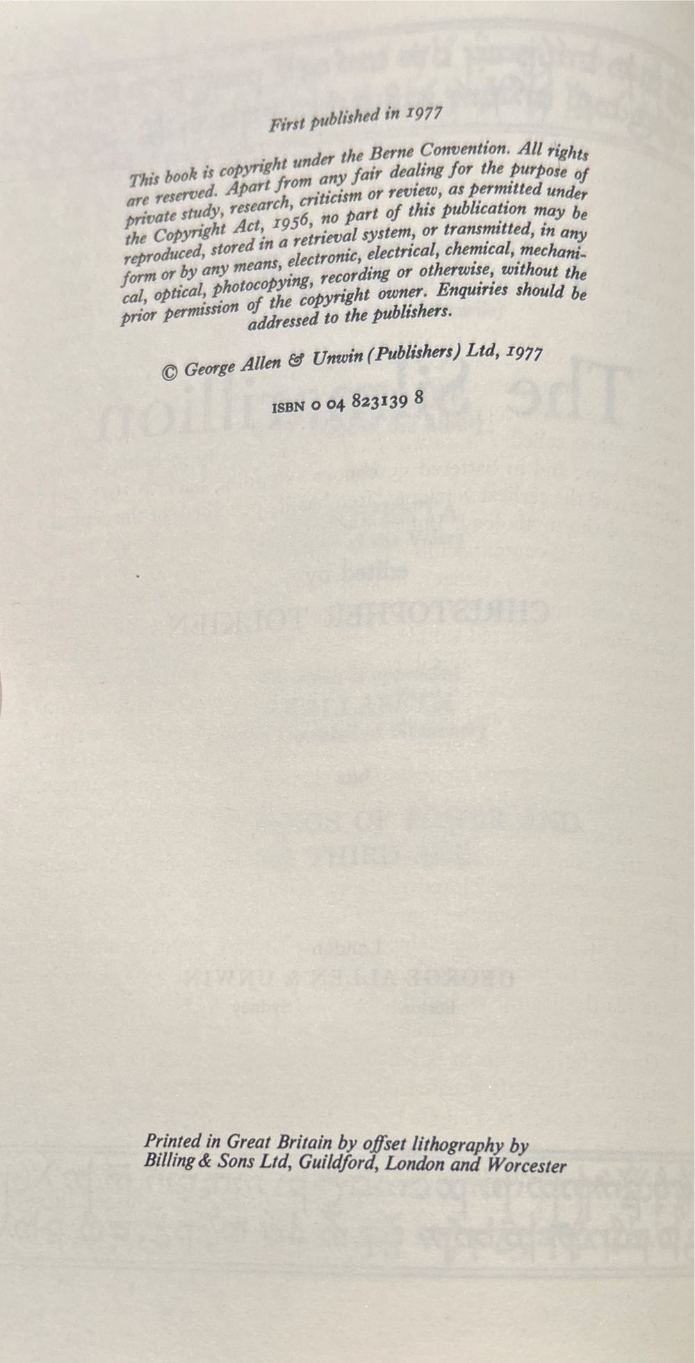 The Silmarillion - J. R. R. Tolkien (George Allen & Unwin - Hardcover) book collectible [Barcode 9780048231390] - Main Image 3