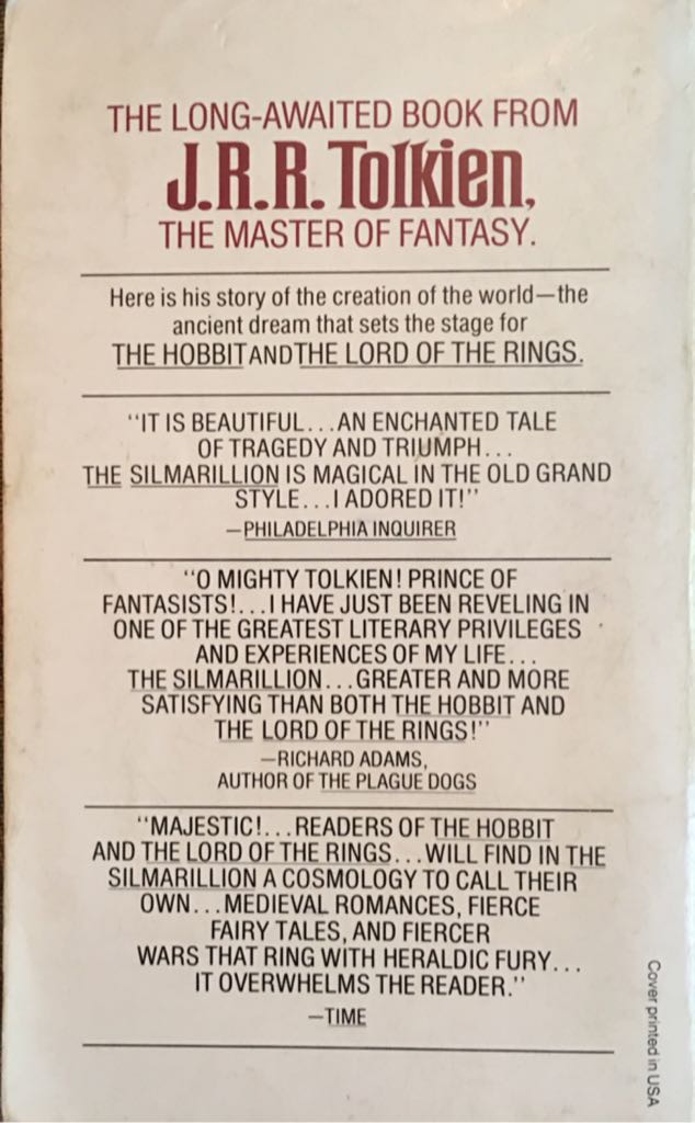 The Silmarillion - Tolkien (Ballantine Books - Paperback) book collectible [Barcode 9780345272553] - Main Image 2