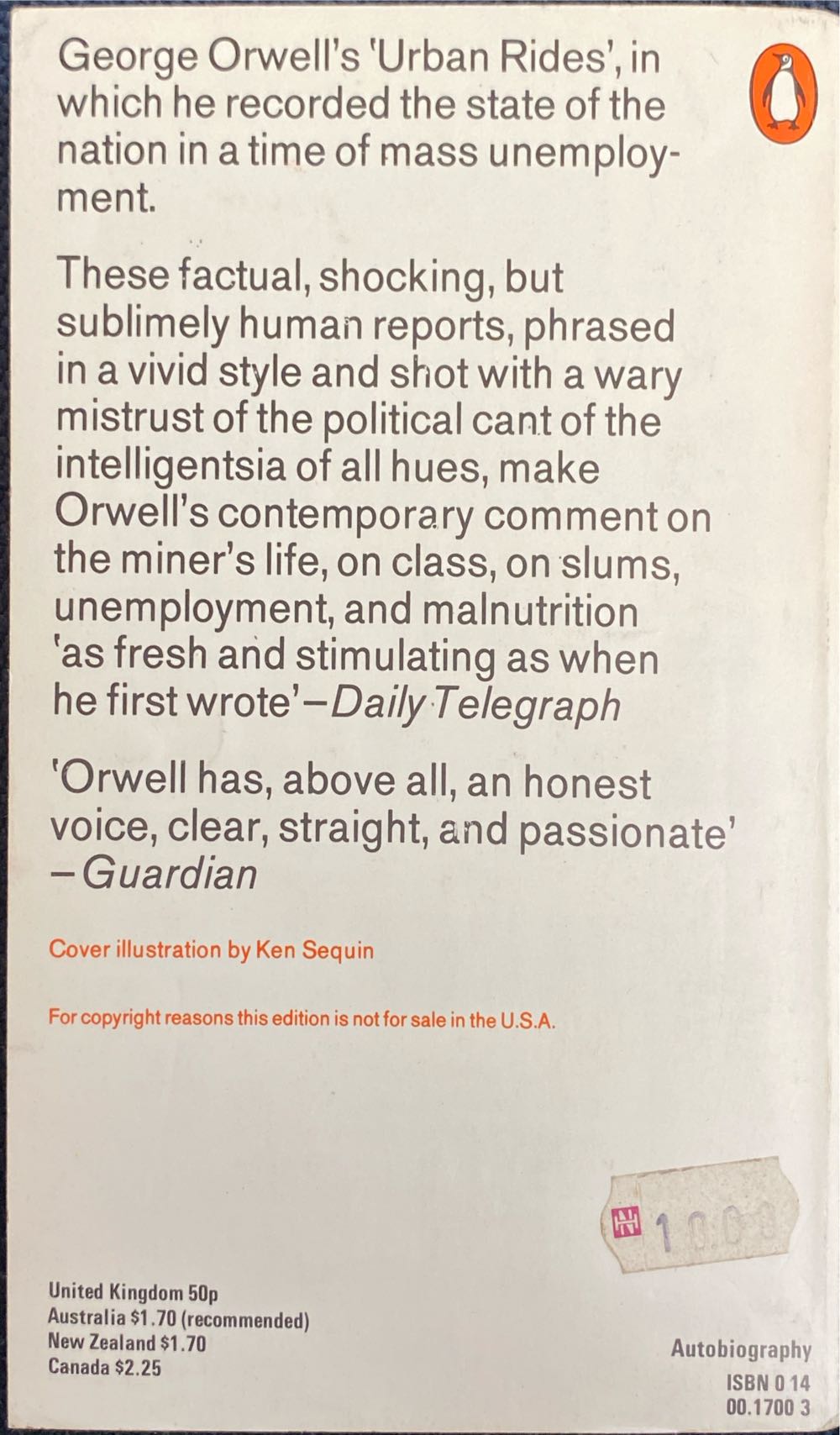 The Road to Wigan Pier - George Orwell (Penguin - Paperback) book collectible [Barcode 9780140017007] - Main Image 2