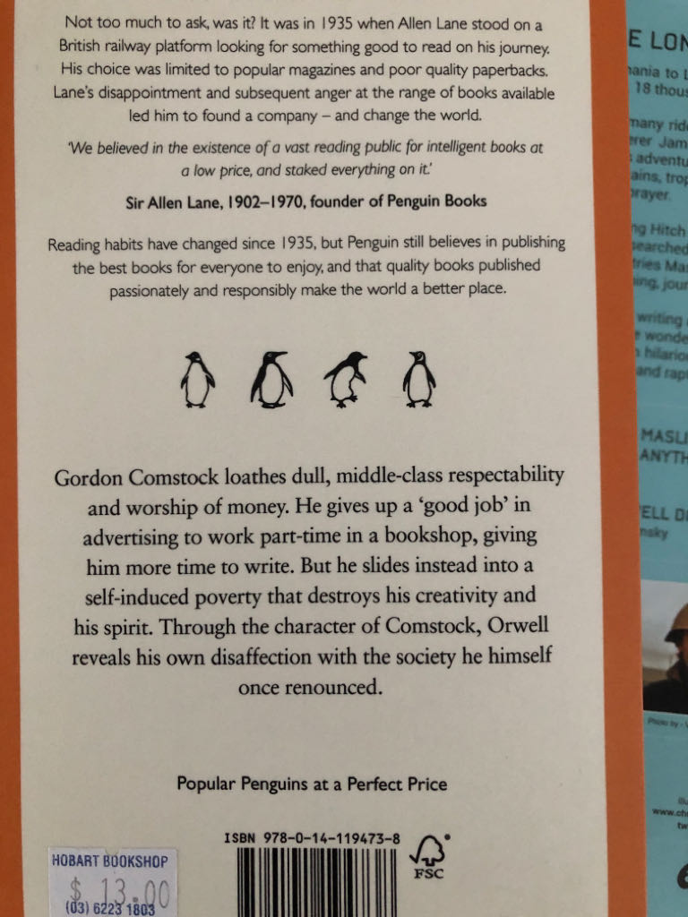 Keep the Aspidistra Flying - George Orwell book collectible [Barcode 9780141194738] - Main Image 2