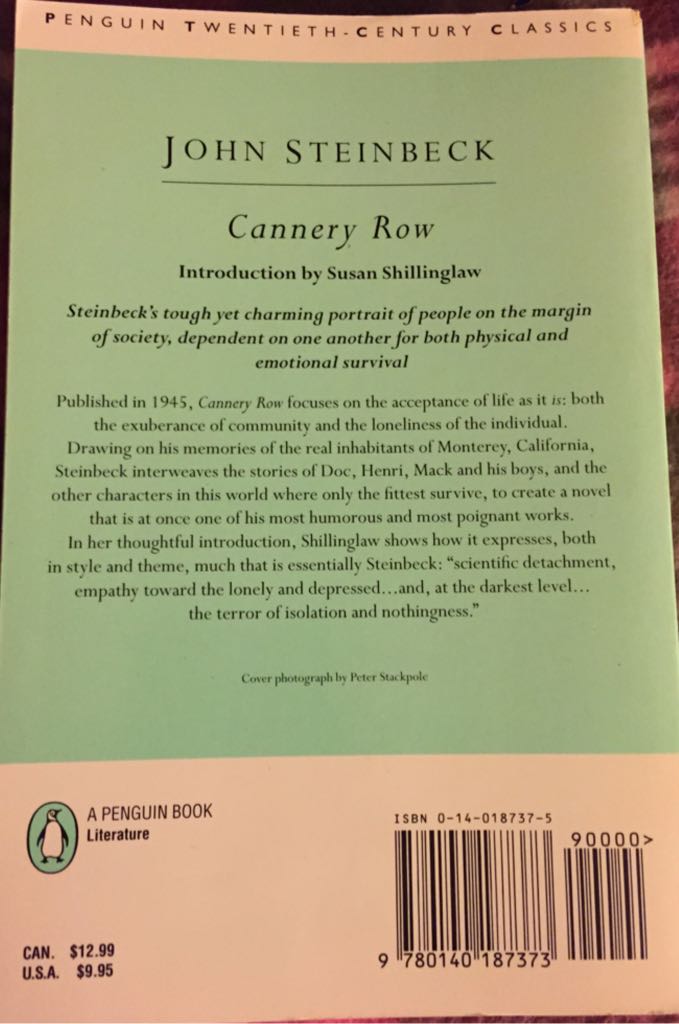 Cannery Row - John Steinbeck (Penguin Books - Paperback) book collectible [Barcode 9780140187373] - Main Image 2
