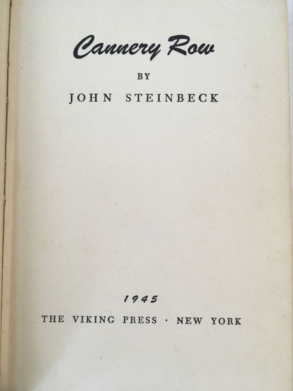 Cannery Row - John Steinbeck (New York: The Viking Press - Hardcover) book collectible [Barcode 9780941425001] - Main Image 3