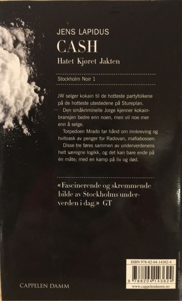 Cash - Jens Lapidus (Cappelen Damm - Hardcover) book collectible [Barcode 9788204143624] - Main Image 2
