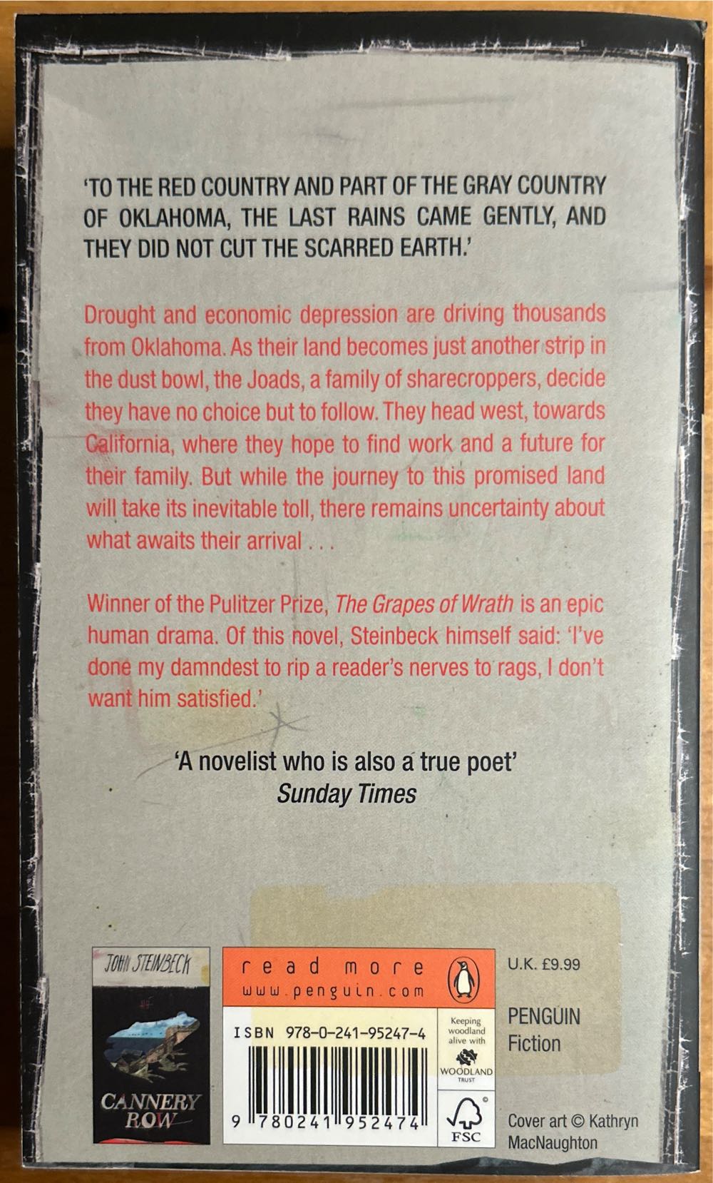 The Grapes of Wrath - John Steinbeck (Penguin Books - Trade Paperback) book collectible [Barcode 9780241952474] - Main Image 2