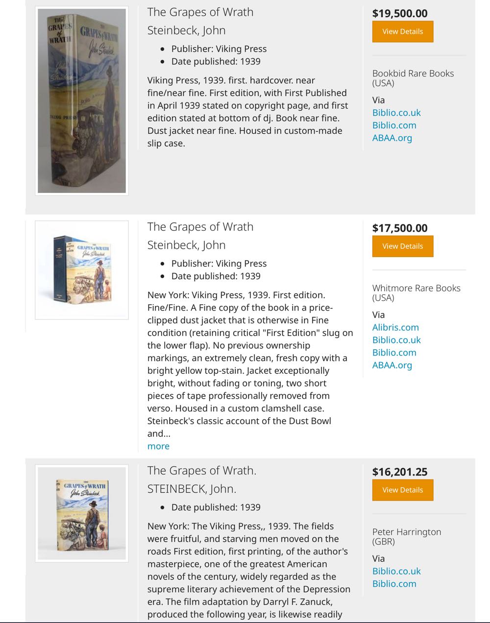 The Grapes of Wrath - John Steinbeck (Viking Press - Audiobook) book collectible [Barcode 9780670016907] - Main Image 4