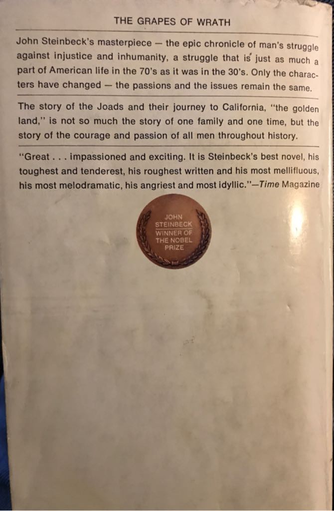 Grapes of Wrath, The - Steinbeck, John (A Bantam Book - Paperback) book collectible - Main Image 2