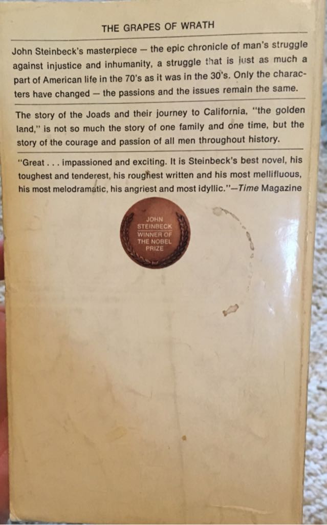 The Grapes of Wrath - John Steinbeck (Bantam Books - Paperback) book collectible - Main Image 2