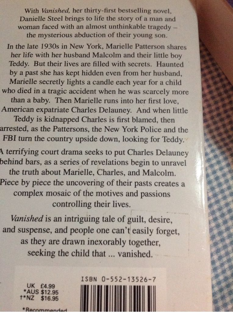 Vanished - Danielle Steel book collectible [Barcode 9780552135269] - Main Image 2