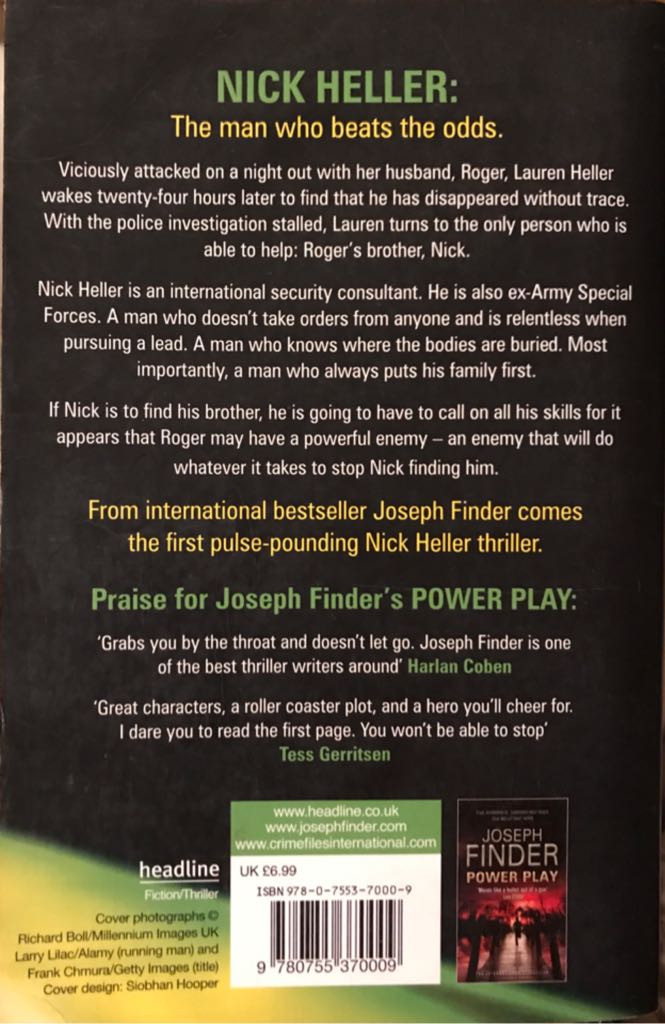 Vanished - Joseph Finder (Headline Book Publishing - Trade Paperback) book collectible [Barcode 9780755370009] - Main Image 2