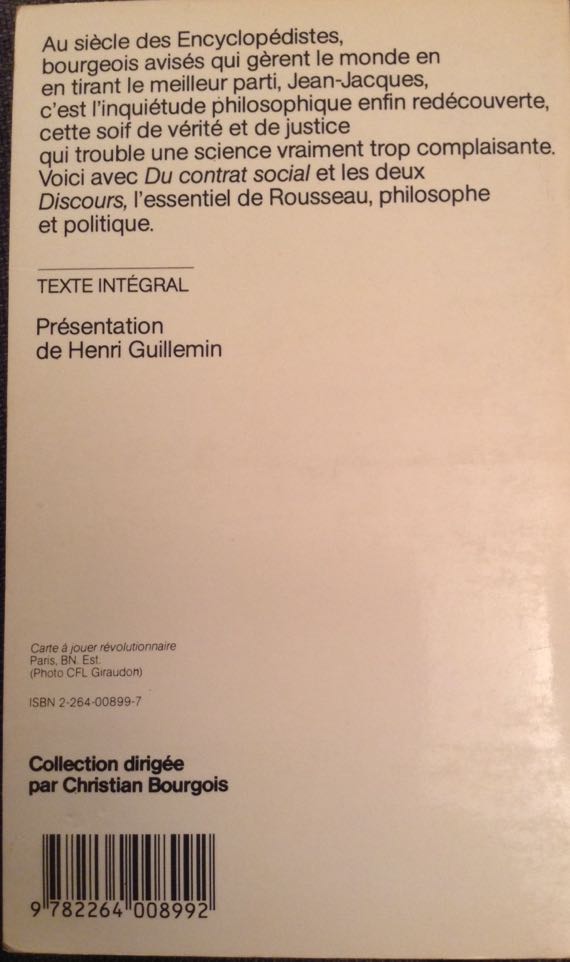 Du Contrat Social - Rousseau, Jean-Jacques book collectible [Barcode 9782264008992] - Main Image 2