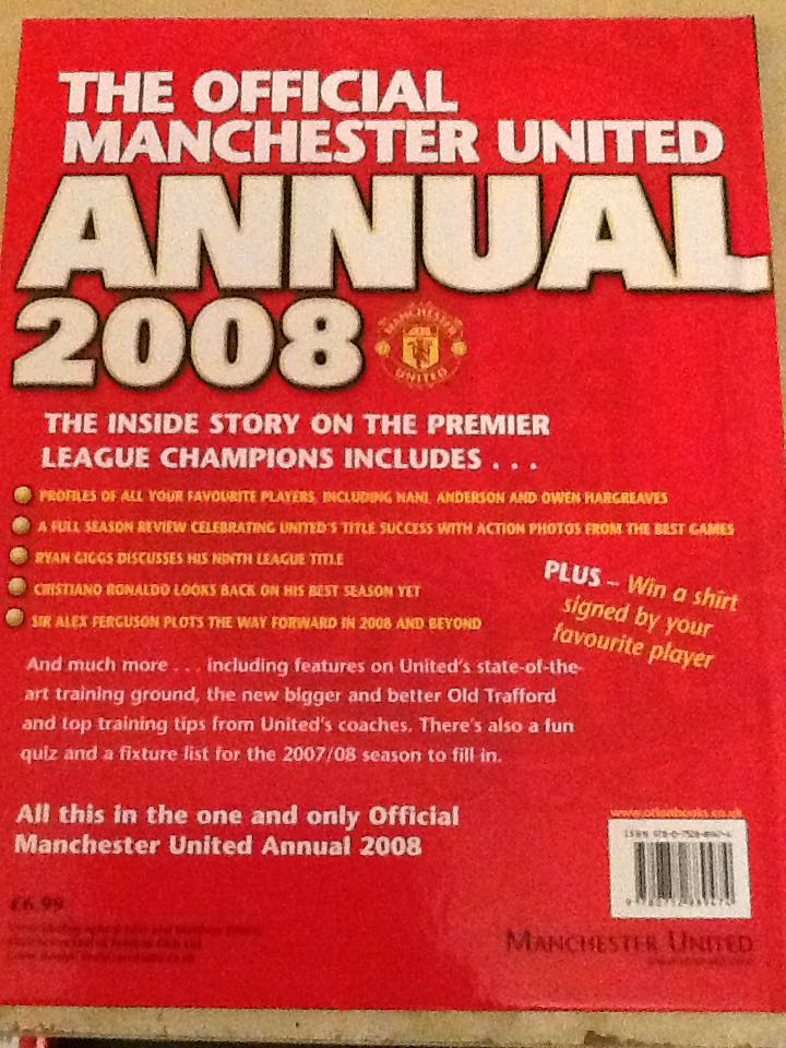 The Official Manchester United Annual 2008  (Orion - Hardcover) book collectible [Barcode 9780752889474] - Main Image 2