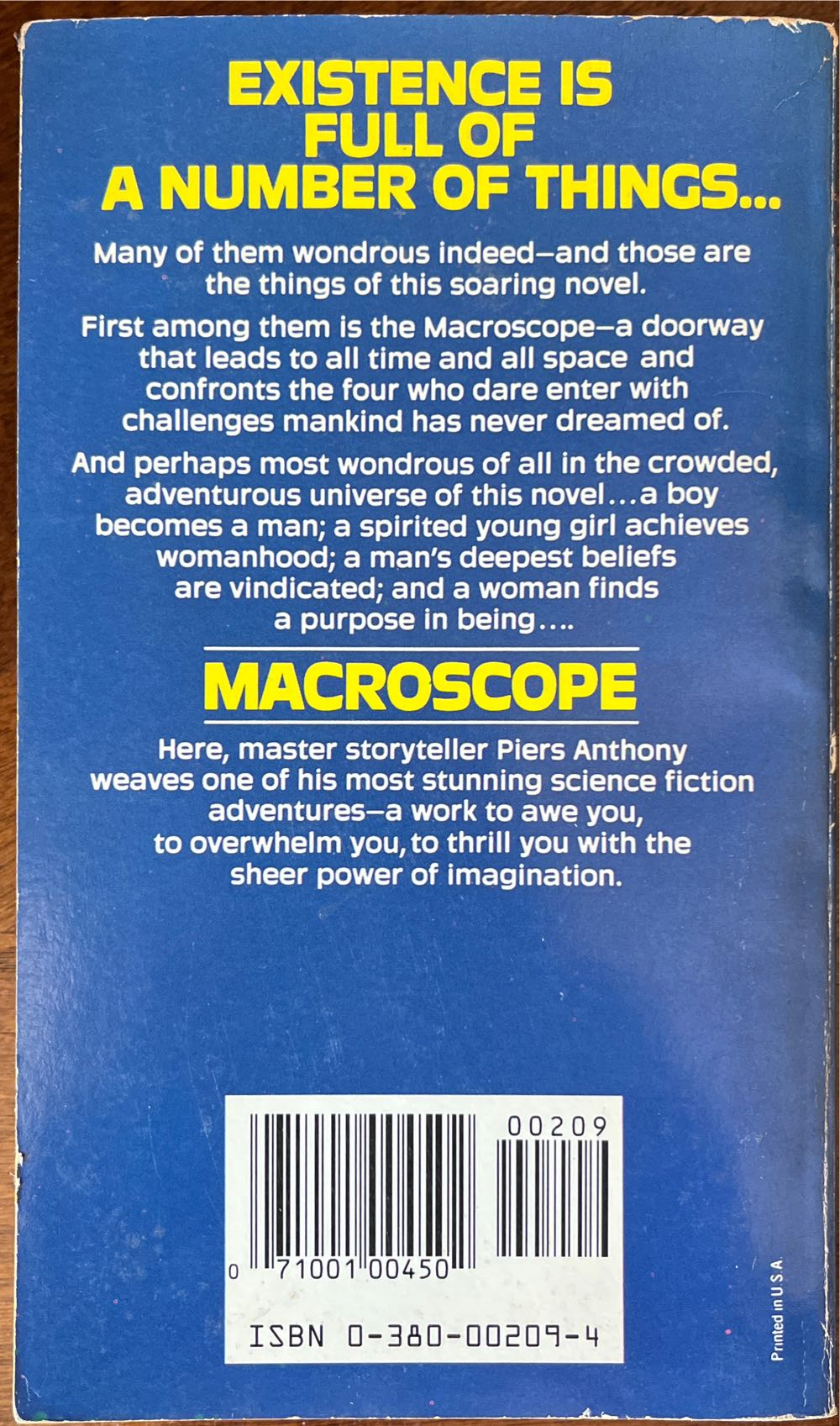 Macroscope - Piers Anthony (Avon Books - Paperback) book collectible [Barcode 9780380002092] - Main Image 2