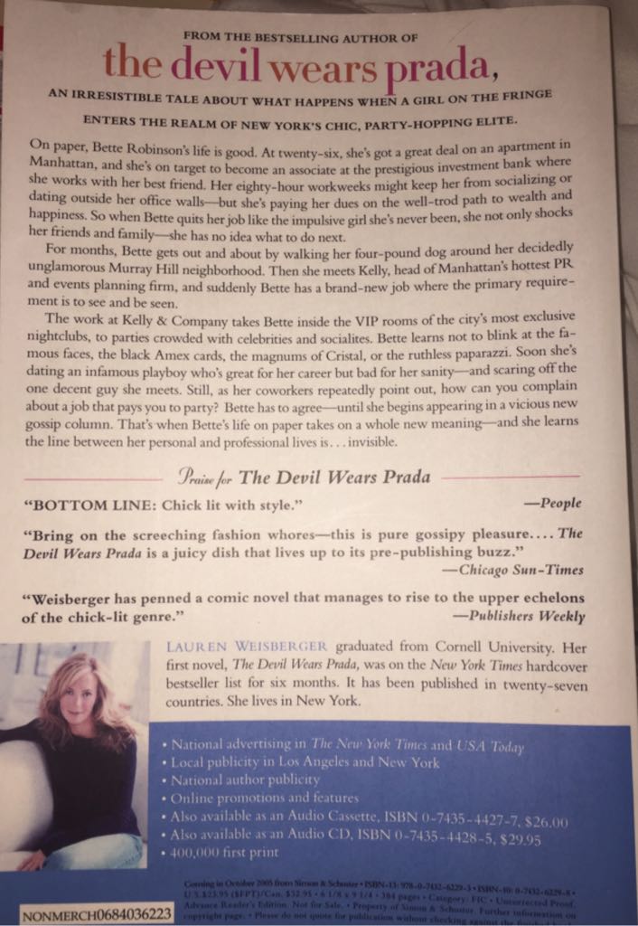 Everyone Worth Knowing  - Lauren Weisberger (Simon & Schuster - Paperback) book collectible - Main Image 2