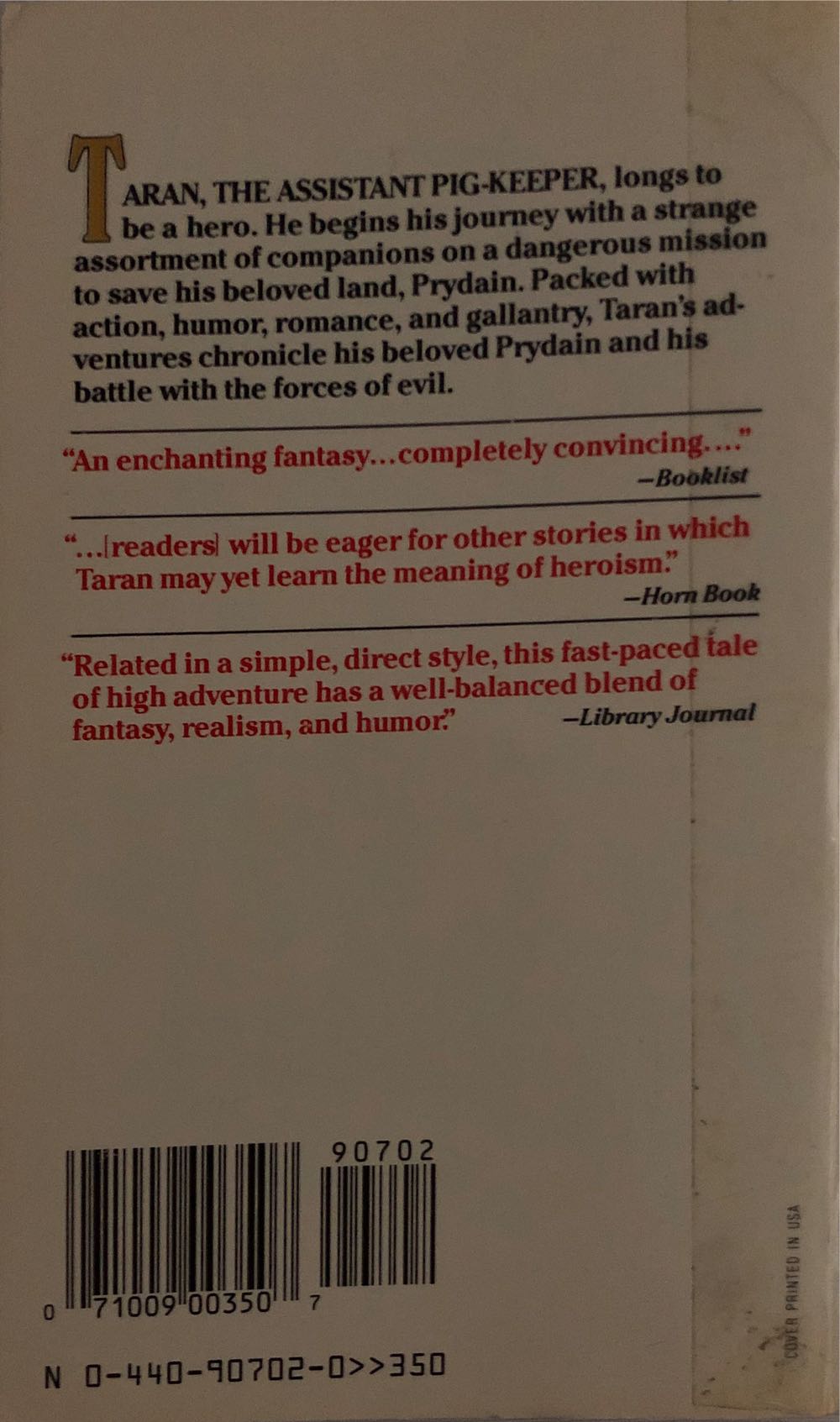 The Book of Three - Lloyd Alexander (Dell - Paperback) book collectible [Barcode 9780440907022] - Main Image 2