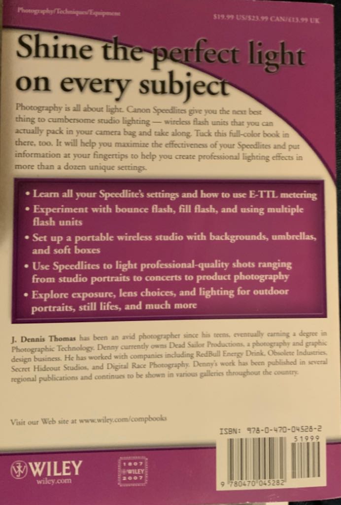 Canon Speedlight System Digital Field Guide - J. Dennis Thomas (Wiley - Paperback) book collectible [Barcode 9780470045282] - Main Image 2