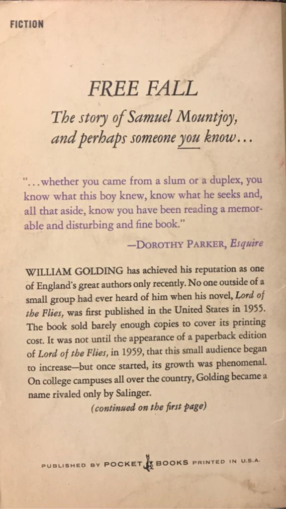 Free Fall - William Golding (Pocket Book - Paperback) book collectible - Main Image 2
