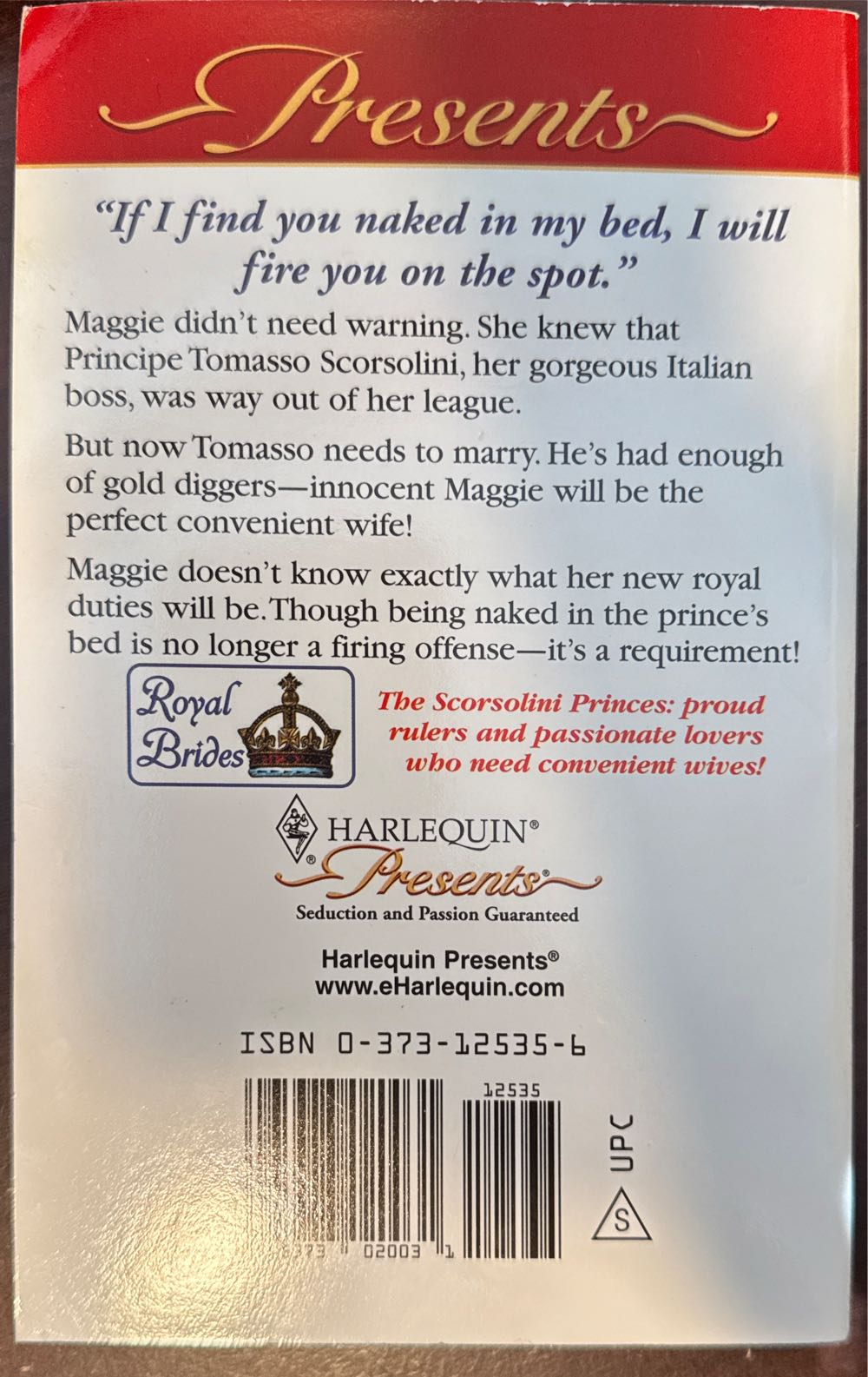 The Princes Virgin Wife - Lucy Monroe (Harlequin Presents - Paperback) book collectible [Barcode 9780373125357] - Main Image 2