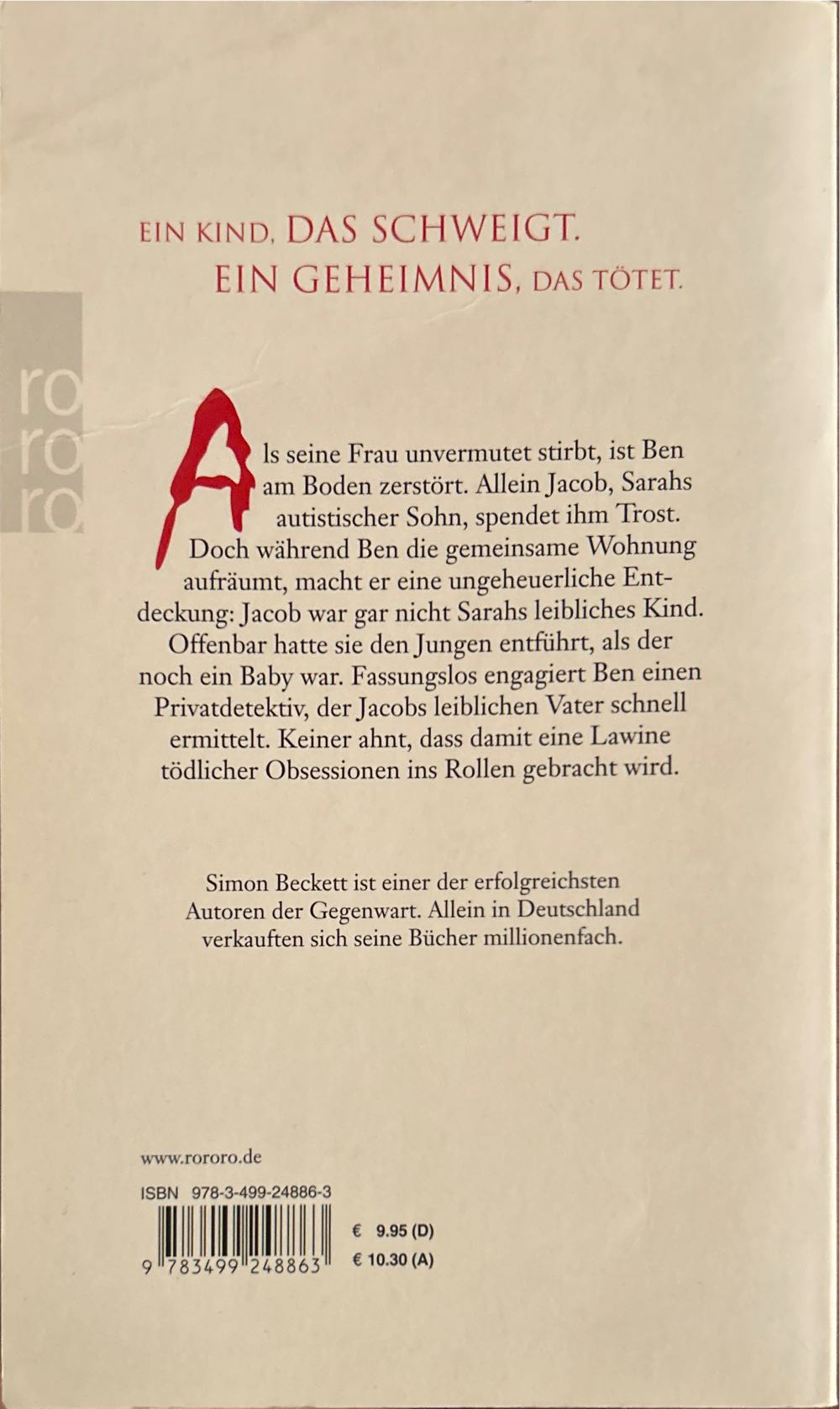 Obsession - Simon Beckett (rororo - Paperback) book collectible [Barcode 9783499248863] - Main Image 2