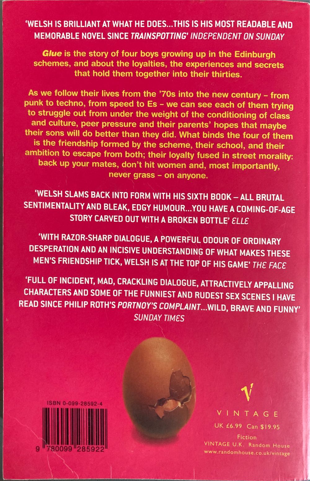 Glue - Irvine Welsh (Vintage - Paperback) book collectible [Barcode 9780099285922] - Main Image 2