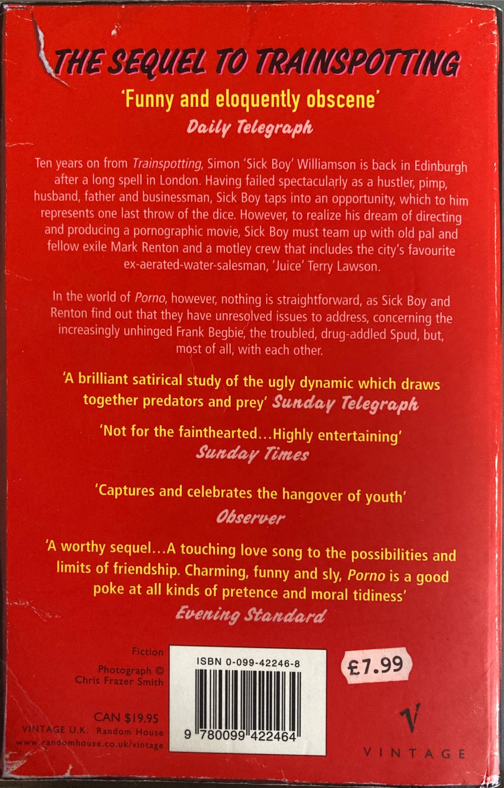 Porno - Welsh (Vintage - Paperback) book collectible [Barcode 9780099422464] - Main Image 2