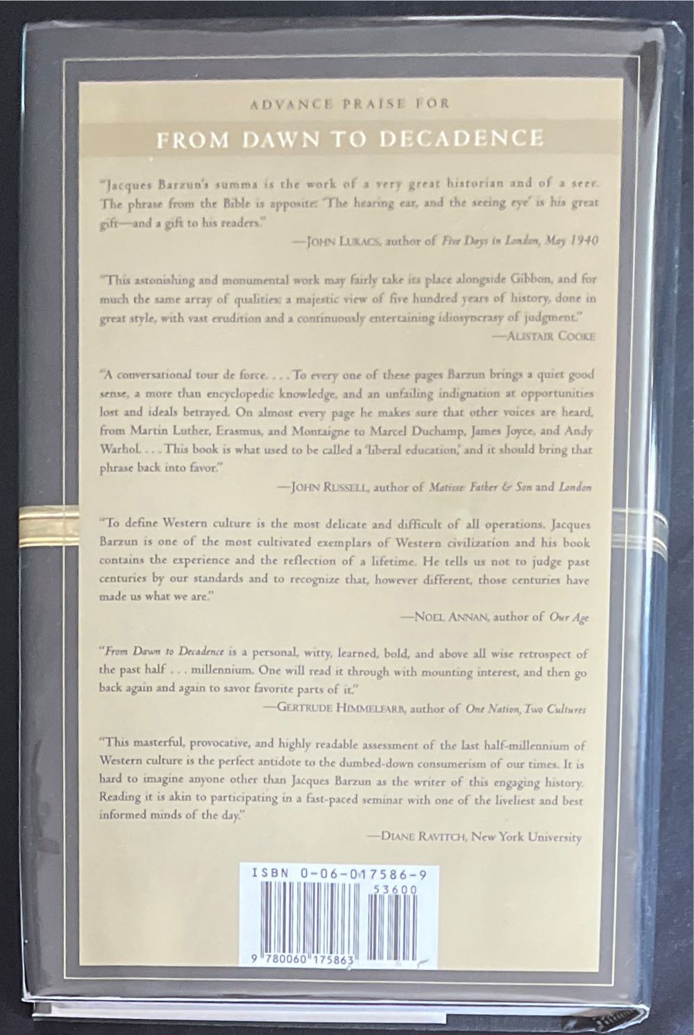 From Dawn to Decadence: 500 Years of Western Cultural Life 1500 to the Present, by Barzun - Jacques Barzun (Harper Collins Publishers - Hardcover) book collectible [Barcode 9780060175863] - Main Image 2
