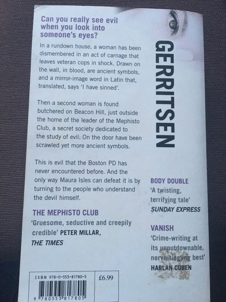 The Mephisto Club - Tess Gerritsen (Bantam Books - Paperback) book collectible [Barcode 9780553817805] - Main Image 2