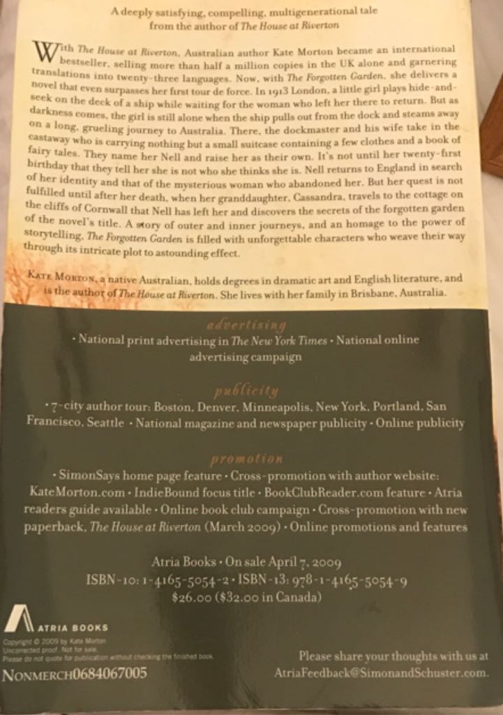 The Forgotten Garden  book collectible - Main Image 2