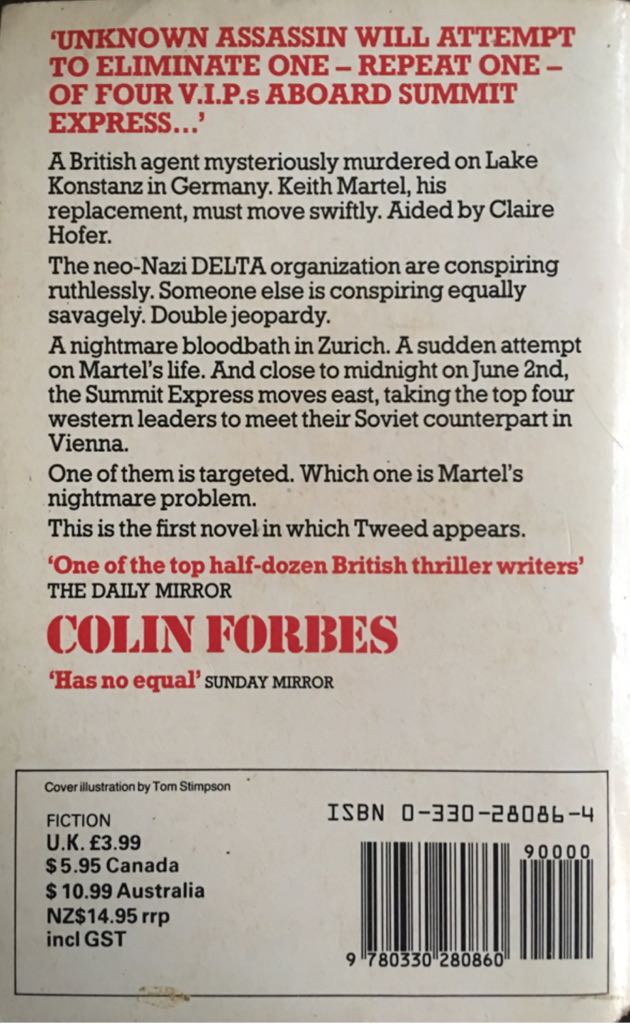 Double Jeopardy - Colin Forbes (Pan Books - Paperback) book collectible [Barcode 9780330280860] - Main Image 2