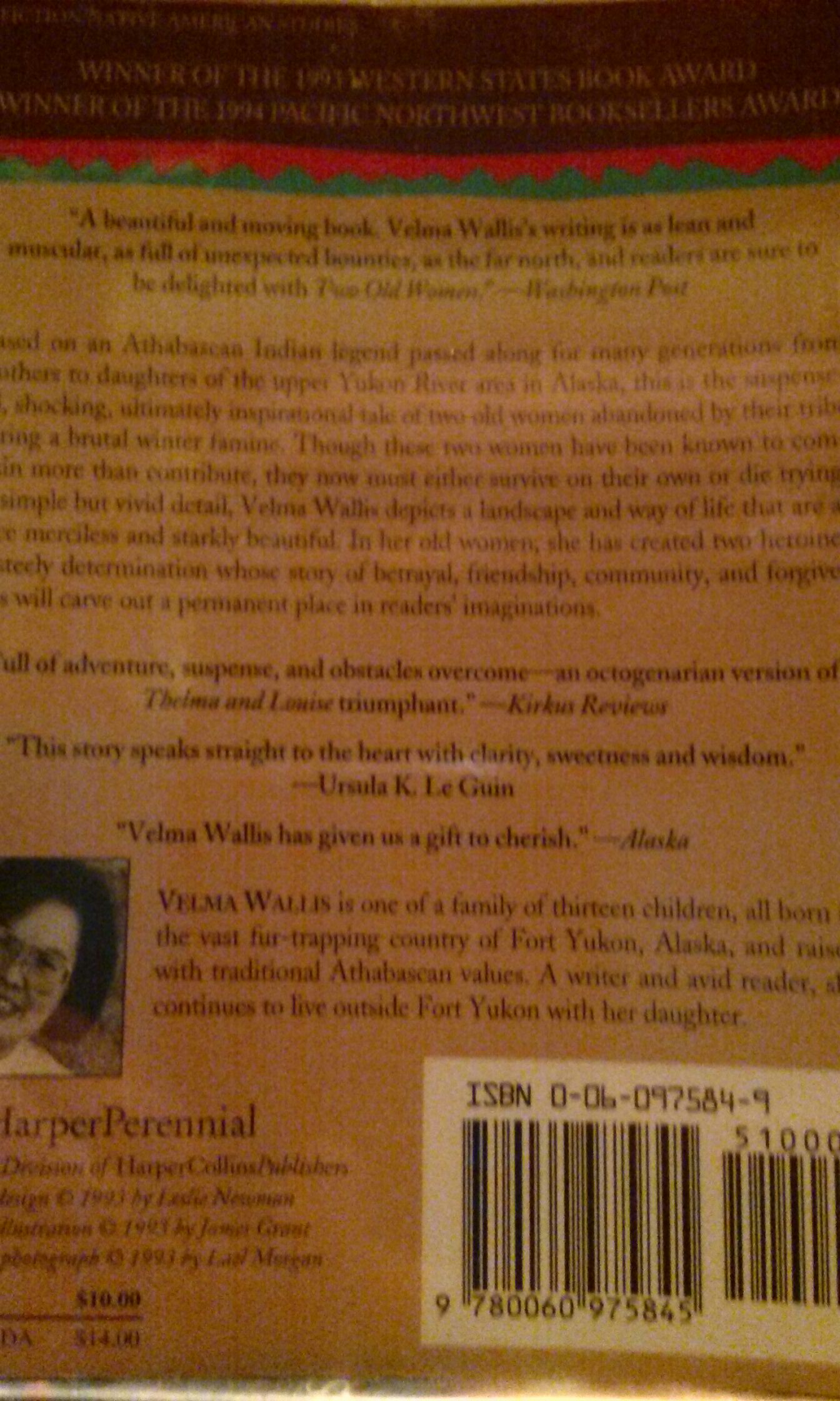 Two Old Women - Velma Wallis (Harper Perennial - Hardcover) book collectible [Barcode 9780060975845] - Main Image 2