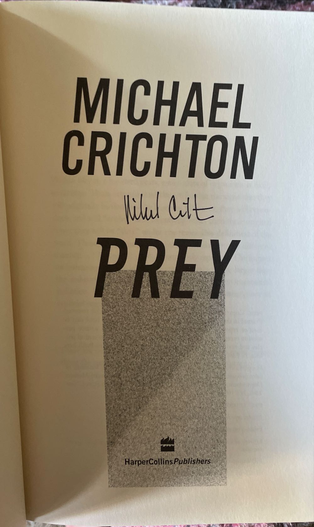 Prey - Michael Crichton (Harper Collins - Hardcover) book collectible [Barcode 9780066214122] - Main Image 3