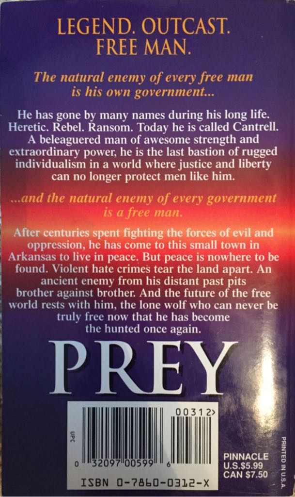 Prey - William W. Johnstone (Pinnacle Books) book collectible [Barcode 9780786003129] - Main Image 2