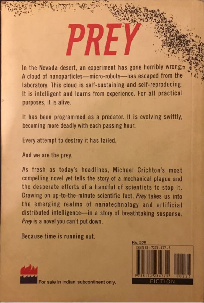Prey - Michael Crichton (HarperCollins - Paperback) book collectible [Barcode 9788172234775] - Main Image 2