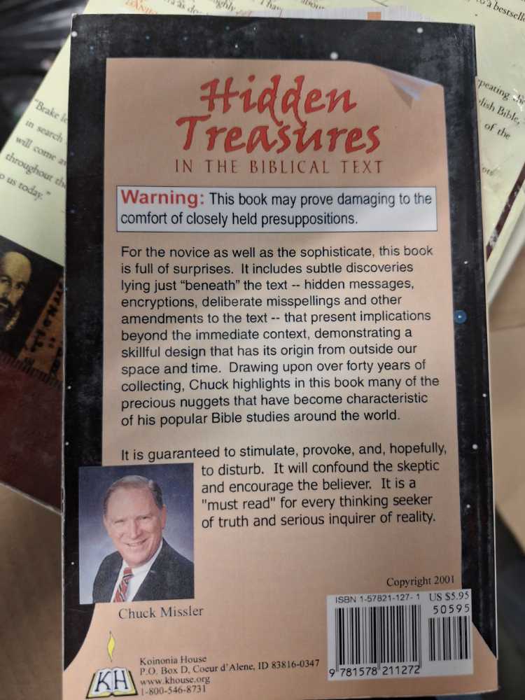 Hidden Treasures - Chuck Missler book collectible [Barcode 9781578211272] - Main Image 2