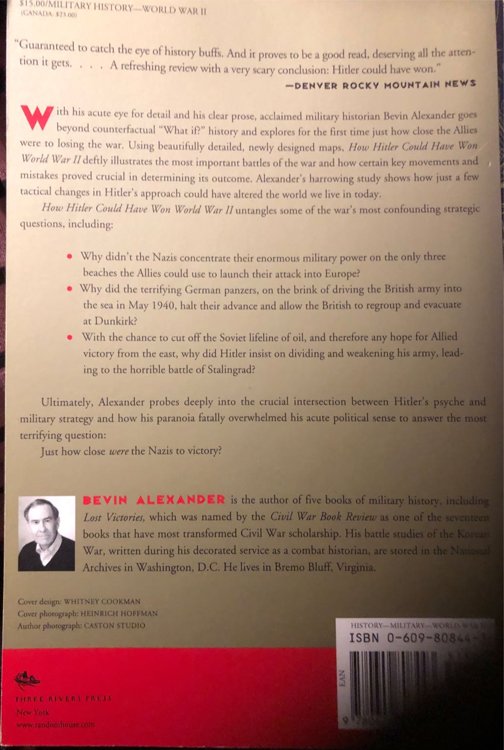 How Hitler Could Have Won World War II: The Fatal Errors That Led to Nazi Defeat - Bevin Alexander (Random House USA Inc (2001), Edition: Illustrated, 368 pages - Paperback) book collectible [Barcode 9780609808443] - Main Image 2