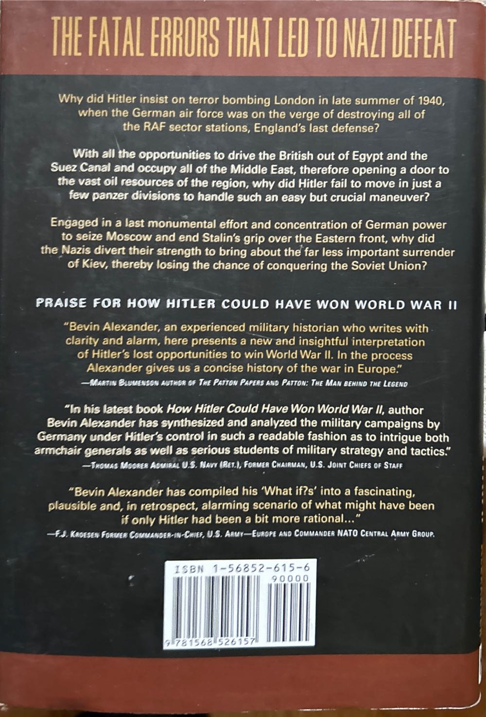 How Hitler Could Have Won World War II - Bevin Alexander (Konecky & Konecky - Hardcover) book collectible [Barcode 9781568526157] - Main Image 2