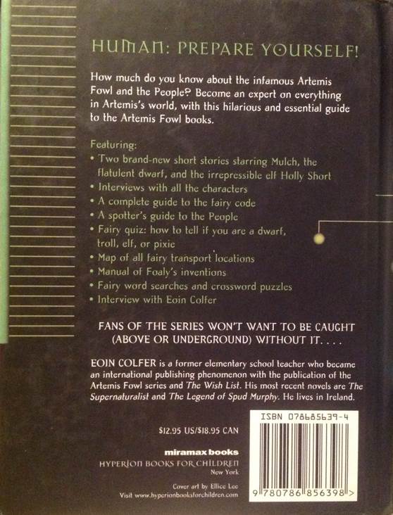 The Artemis Fowl Files - Eoin Colfer (Miramax Books/Hyperion - Hardcover) book collectible [Barcode 9780786856398] - Main Image 2