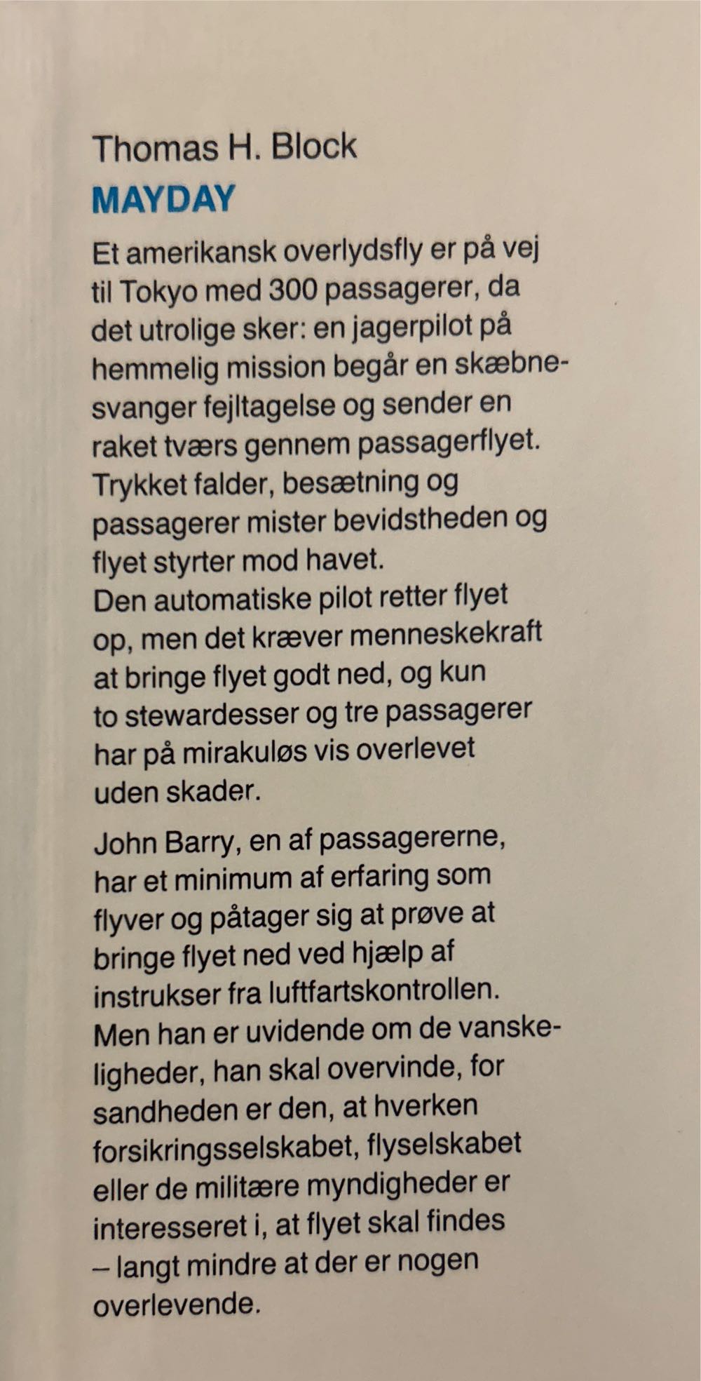 Mayday - Thomas H. Block (Hardcover) book collectible [Barcode 9788775311903] - Main Image 2