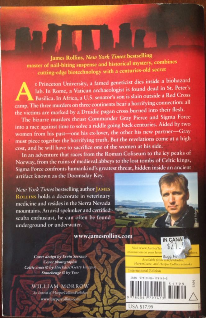 Sigma Force 6: The Doomsday Key - James Rollins (Morrow - Paperback) book collectible [Barcode 9780061791413] - Main Image 2