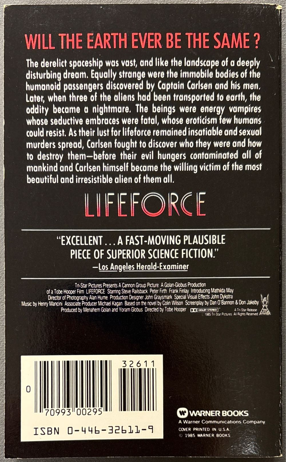 Lifeforce - Colin Wilson (Warner Books Inc. - Paperback) book collectible [Barcode 9780446326117] - Main Image 2