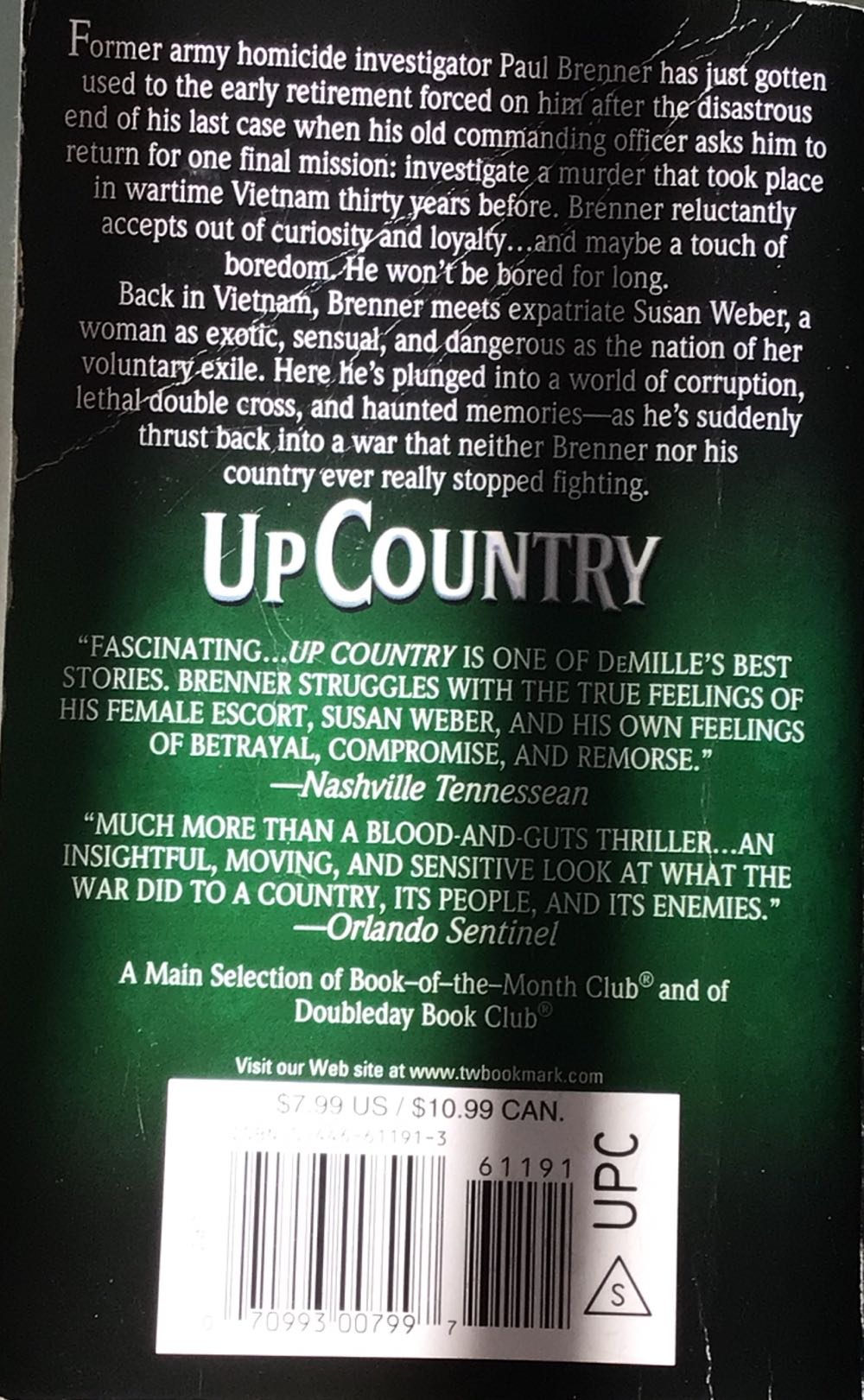 Up Country - Nelson DeMille (Warner Vision Books - Paperback) book collectible [Barcode 9780446611916] - Main Image 2