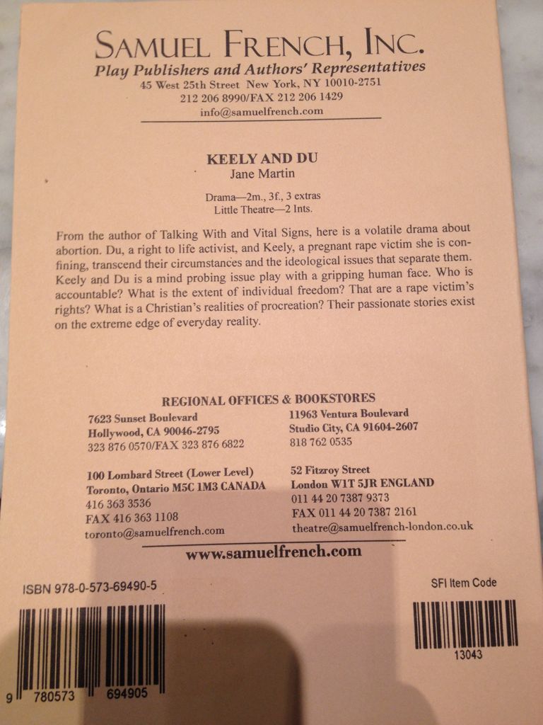 Keely and Du - Jane Martin (Samuel France, Inc) book collectible [Barcode 9780573694905] - Main Image 2